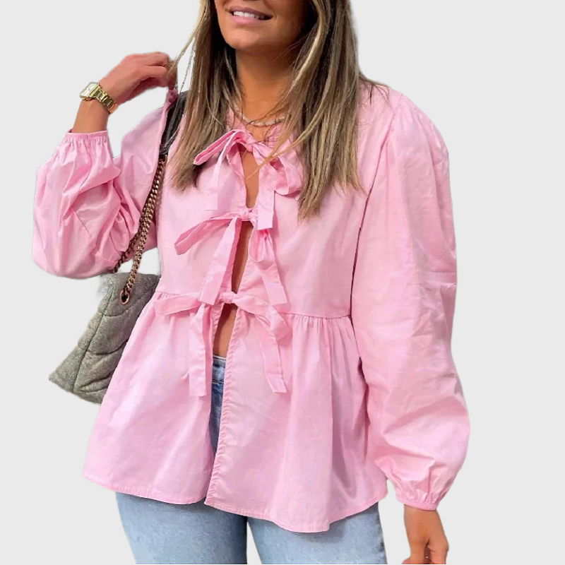 Jaimie | Blouse - Strikkoordjes - Zomerready