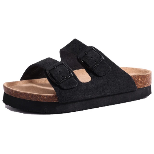 Sandy | Suede Slippers - Dubbele gesp - Tijdloos design