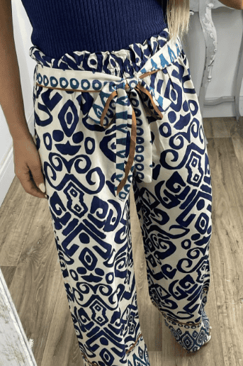 Adrie | Broek met wijde pijpen en trendy print