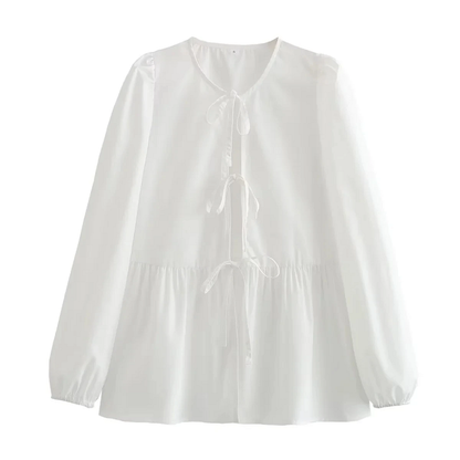 Jaimie | Blouse - Strikkoordjes - Zomerready