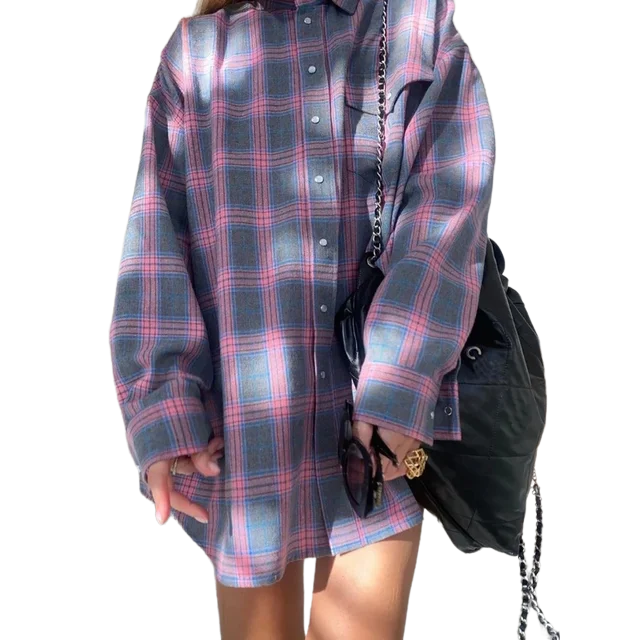 Sina | Geruite blouse - Oversized - Casual en stijlvol